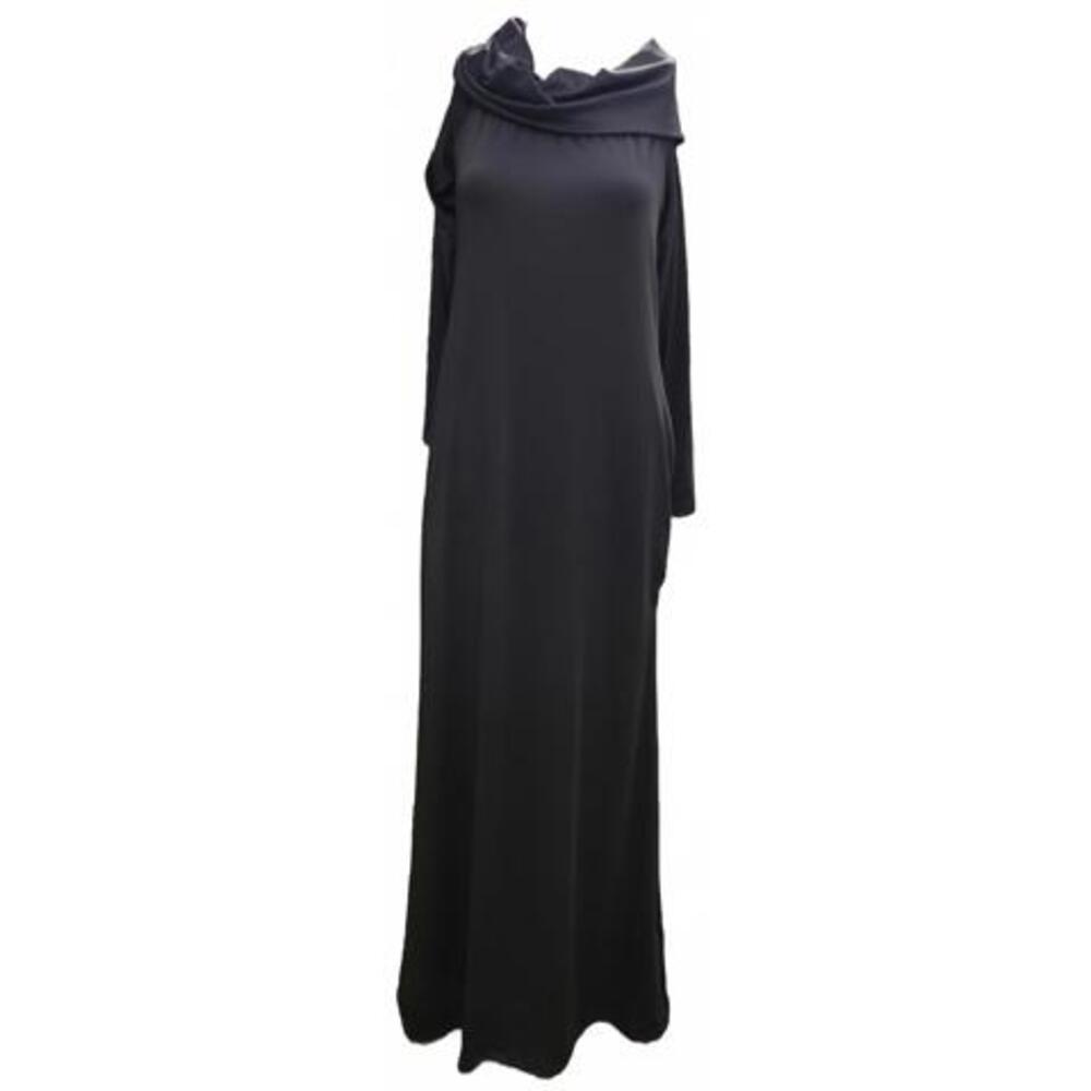 Soly Hux Women's Bodycon Plain Crowl Neck Black Fashion Sexy Maxi Dress Size L